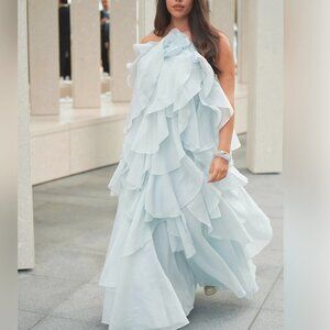 AJE Pandorea Layered Maxi Dress Silver blue